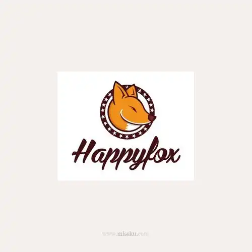 狐狸 松鼠 野生动物 卡通 徽标