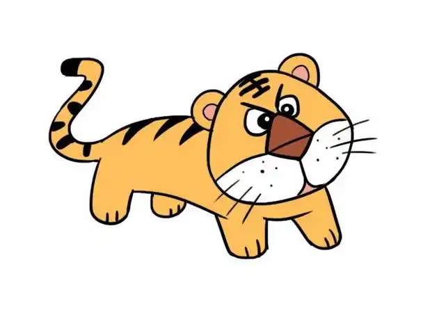 老虎简笔画 老虎简笔画画法 - 童乐福儿童网