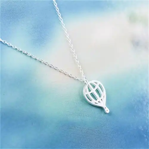 小张的故事简约设计s925纯银可爱热气球款项链少女短款锁骨链吊坠