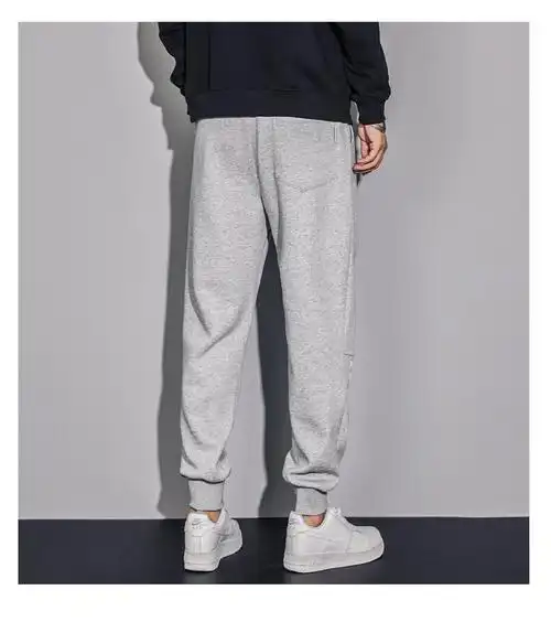 新款春季纯棉休闲裤男士裤子韩版运动裤修身卫裤国潮联名男装灰色m