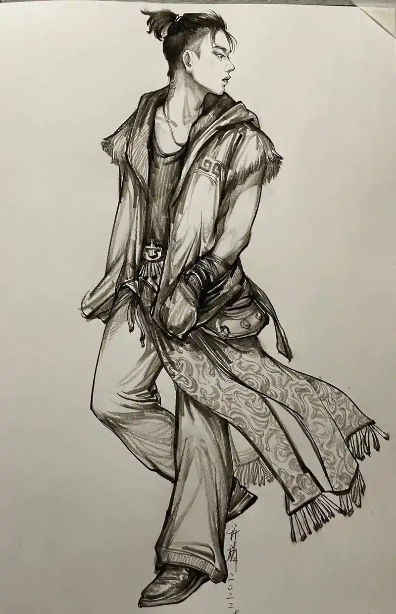 速写人物易烊千玺.你自己都不拼命 让谁来救你. - 抖音