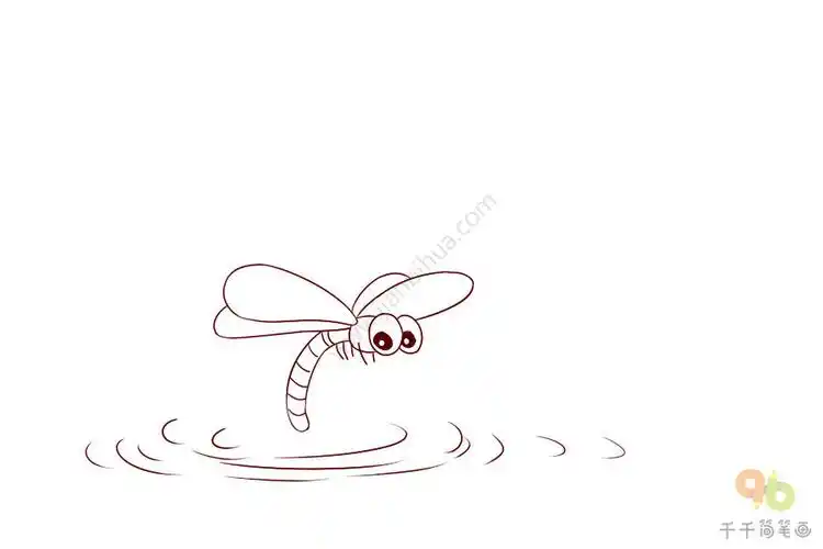 动物成语故事蜻蜓点水简笔画