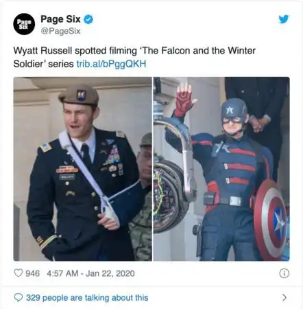 新任美国队长曝光不是猎鹰!片场照外泄 推翻《复仇者4》结局