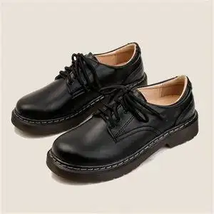 白色工作皮鞋女真皮平底图片