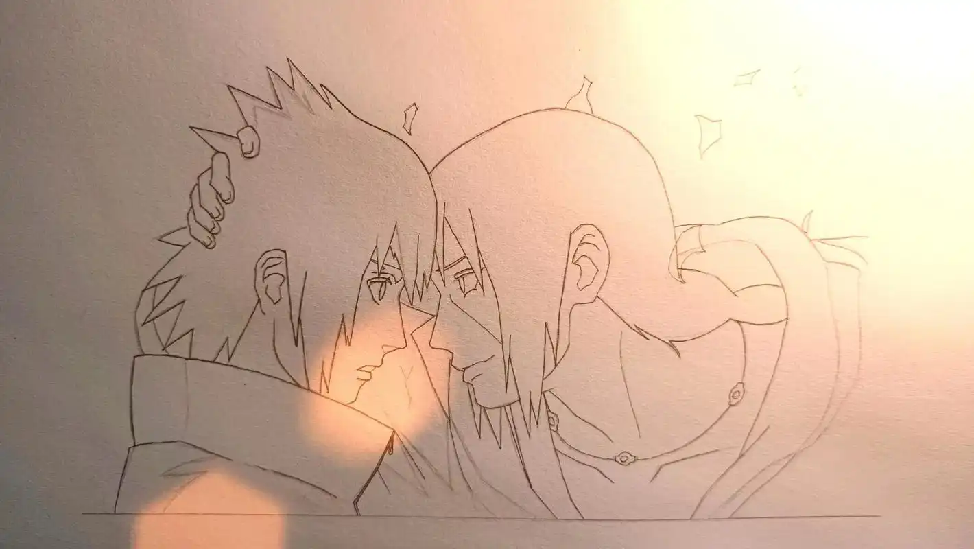 火影手绘.#手绘 #临摹 #宇智波鼬佐助 无论你将来变成什么 - 抖音