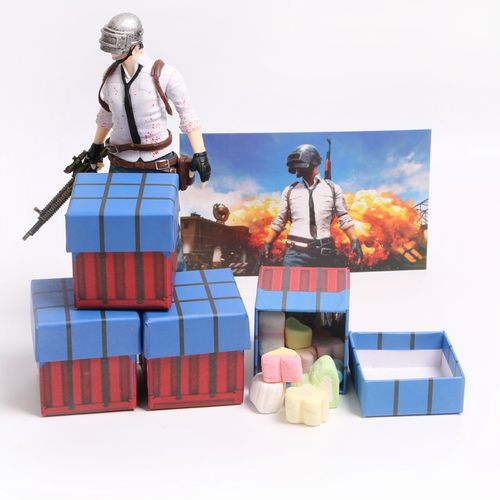 吃鸡蛋糕配件摆件纸盒空投箱大吉大利今晚吃鸡空投箱蛋糕装饰