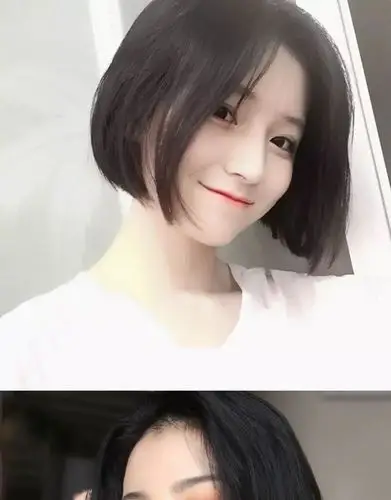 假发女短发自然少女中分无刘海短直发网红逼真锁骨发全头套学生头你