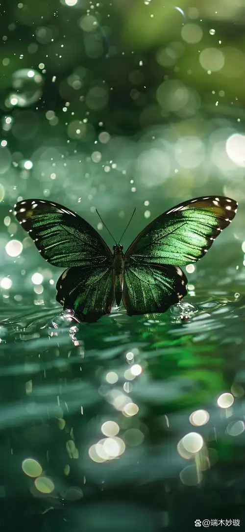 蝴蝶荡起了涟漪,与湖水相得益彰[比心][比心][比心]