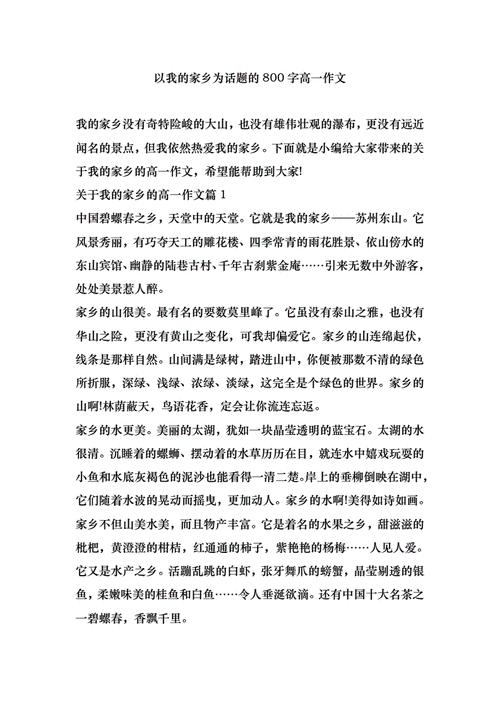 以我的家乡为话题的800字高一作文-20211022153240.docx-原创力文档