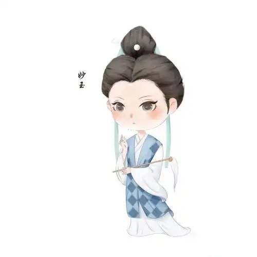 q版古风人物水彩风金陵十二钗之妙玉