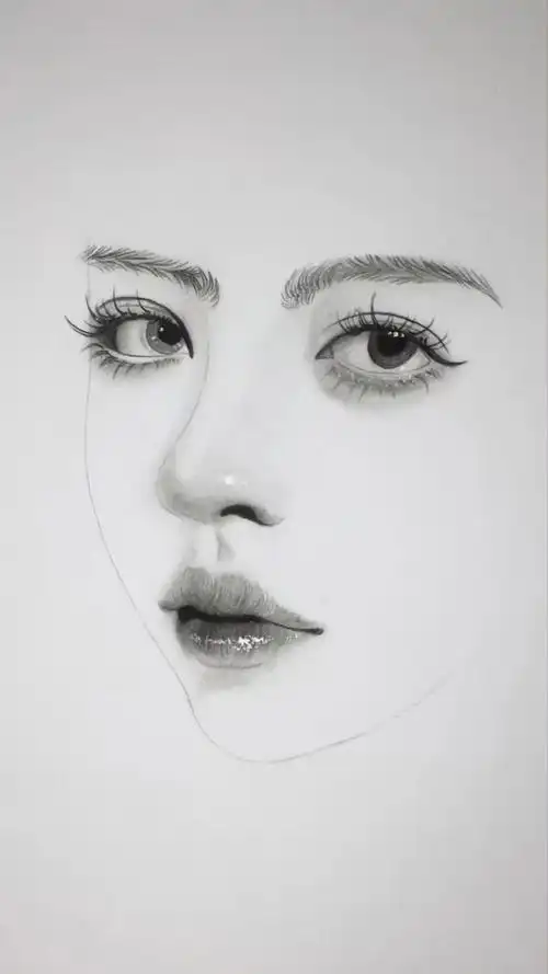 素描人物五官全过程