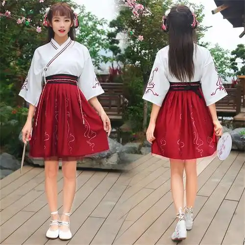 汉服女古装古风汉元素校服学生日常国风夏改良中国汉服定制