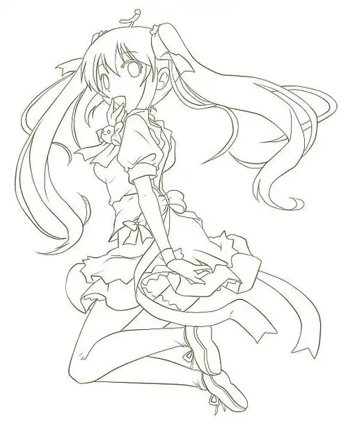 线稿全身漫画卡通人物绘画