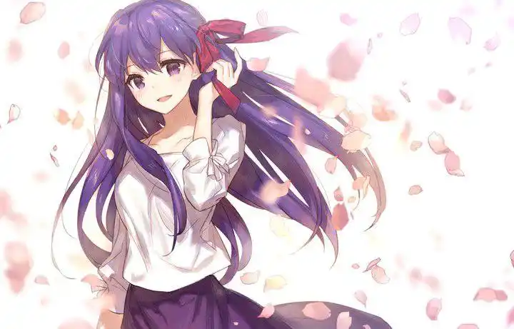动漫美图:fate系列紫发少女间桐樱,可爱高清壁纸分享