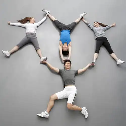 室内,抠图,仰视,运动服,运动鞋,锻炼,快乐,兴奋,幸福,运动,合作,团队