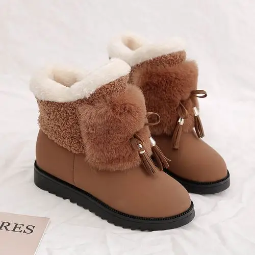 雪地靴女2019冬季新款韩版百搭加绒保暖中筒加厚防滑女款防水棉靴