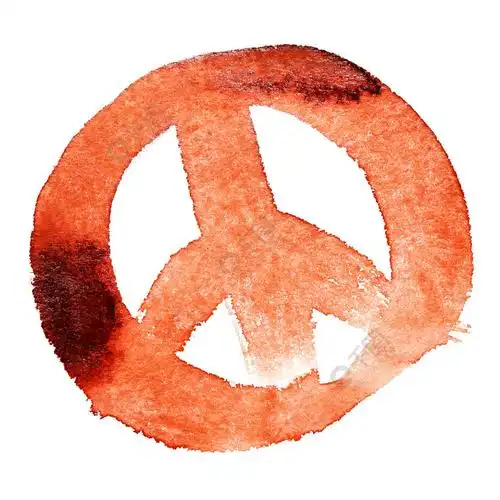 孤立在白色背景上的红色和平标志