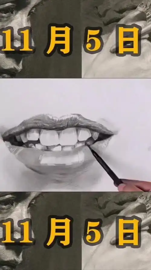 刘斌老师素描范画五官(嘴) 牙齿画画 这波操作稳了 这也太好看了吧