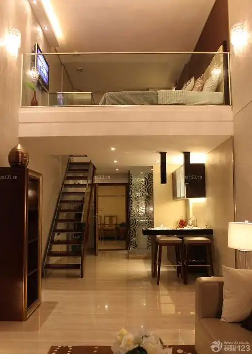 简约现代风格小平米复式楼装修效果图