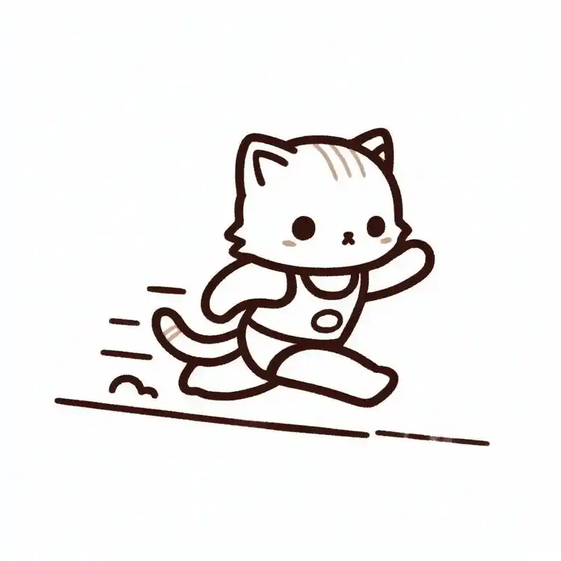 给女儿的涂色简笔画 - 赛跑的小猫咪.#简笔画 #涂色插画  - 抖音