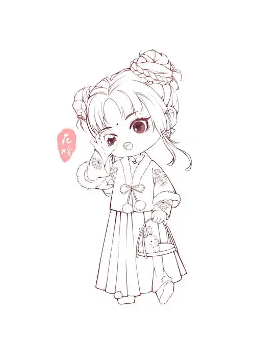 圣诞节q版古风人物