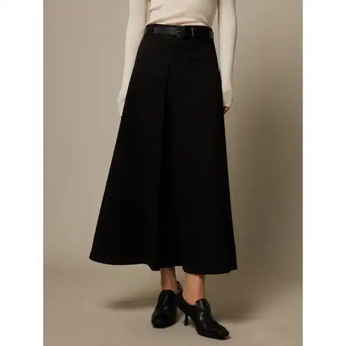 随性经典 挺阔有型设计感高腰显瘦直筒裙秋冬中长款半身裙百褶裙