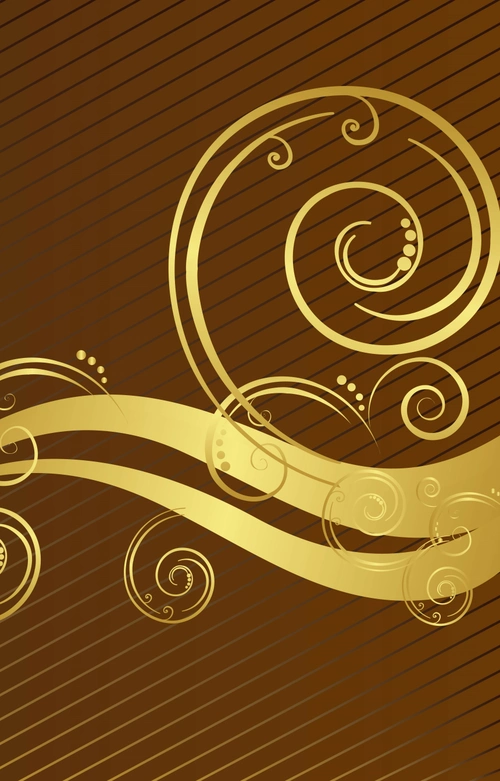棕色花纹曲线背景素材