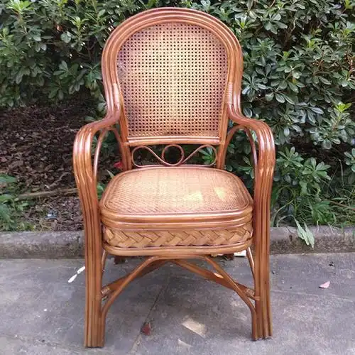 加固天然老人藤椅子 闪电客单人腾椅办公椅电脑椅高靠背椅休闲阳台