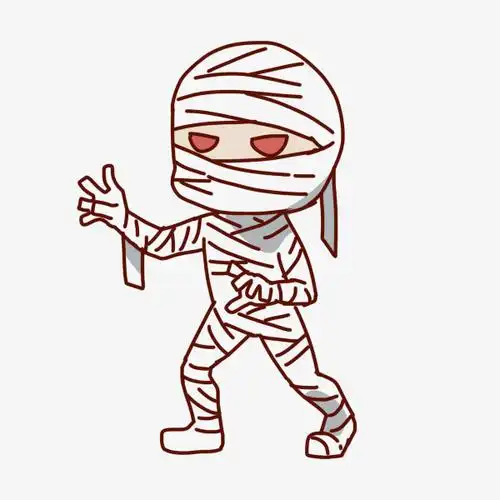 万圣节png卡通可爱木乃伊