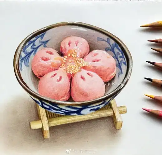 彩铅美食