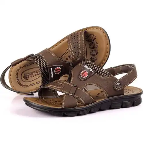 卡佰依橱【货到付款】2014夏季新款时尚百搭潮休闲鞋凉鞋男士凉拖鞋