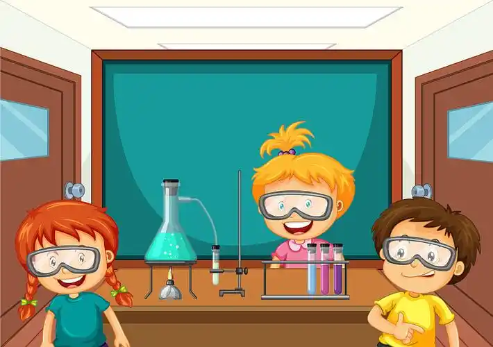 学生在实验室中使用科学工具图片