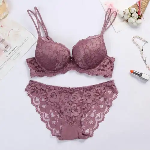 2018新款高档蕾丝边性感诱惑文胸厚小胸上托聚拢胸罩女士内衣