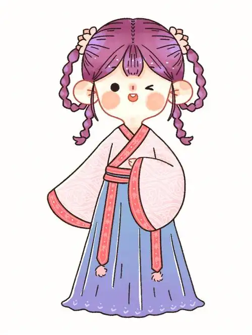 绘画小课堂可爱的汉服小女孩手绘