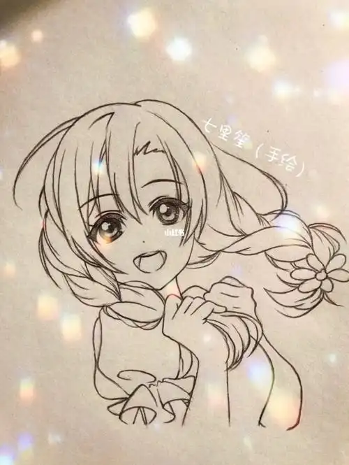 线稿美少女动漫手绘附过程