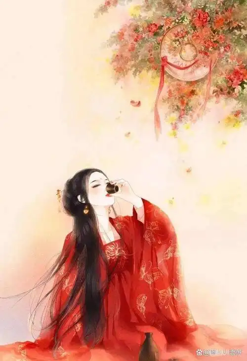 古风美人红衣壁纸