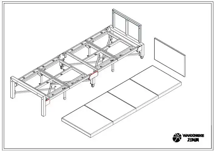 四折折叠床-结构图