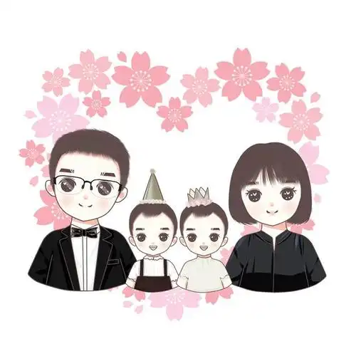 头像也能很好看,一家四口头像合集