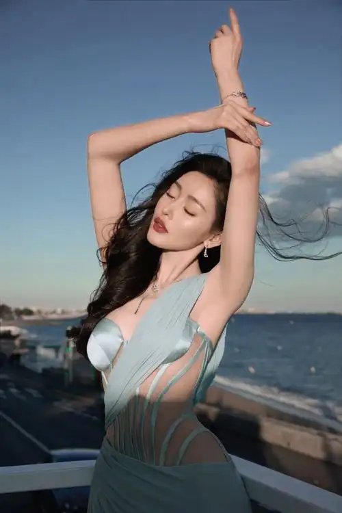 张天爱 性感镂空透视裙 戛纳红毯现场, 落落大方,尽显东方之美,身材太