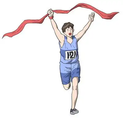运第十四届全国运动会东京奥运会运动手绘卡通运动季马拉松人物素材