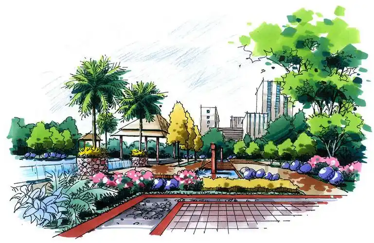 景观手绘表现要做到艺术和技术兼备 - 建科园林景观设计
