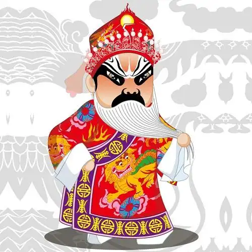 高清动漫效果京剧花脸qq头像拈一缕琴音洗心