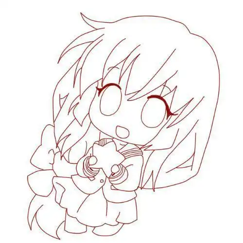 美术作品 简笔画 人物简笔画  画画的小女孩简笔画彩色图片