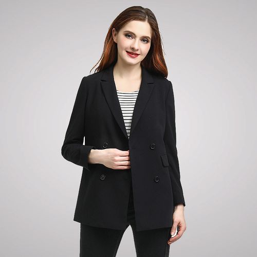 luxury lane小西装女士中长款休闲休闲西装正装外套 08-黑色 s 65.5元