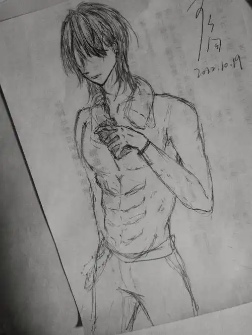 第一次尝试画腹肌