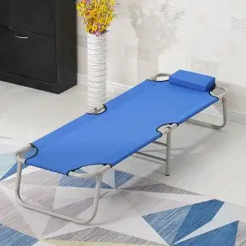 午休床折叠床医院陪护床单人床木板床办公床加班床行军床帆布床迷彩蓝