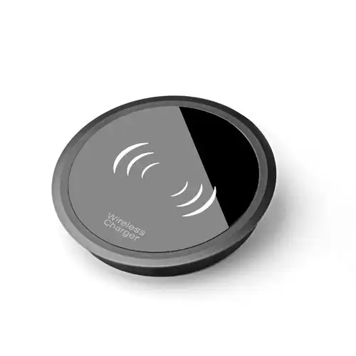 超薄镶嵌桌面智能手机无线充电器 圆形无线充底座 三星快充发射端