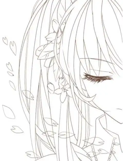 霸气动漫女简笔画