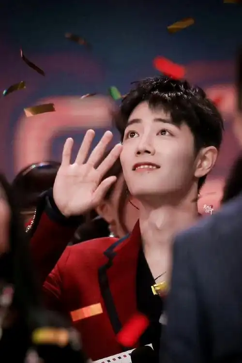 彩带飘下的那刻,继续做闪闪发光的巨星吧#肖战