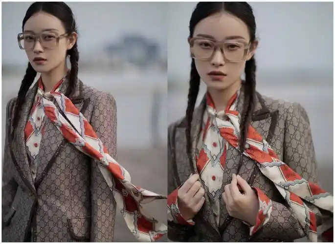 倪妮戴金丝眼镜出镜,又一组眼镜杀的图_眼睛_西装_颜色